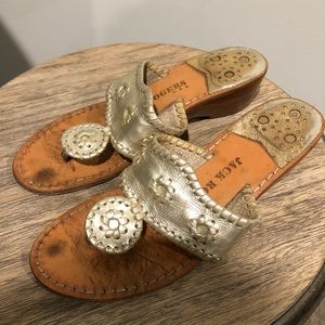 Jack Rogers Wedge Sandals in Platinum